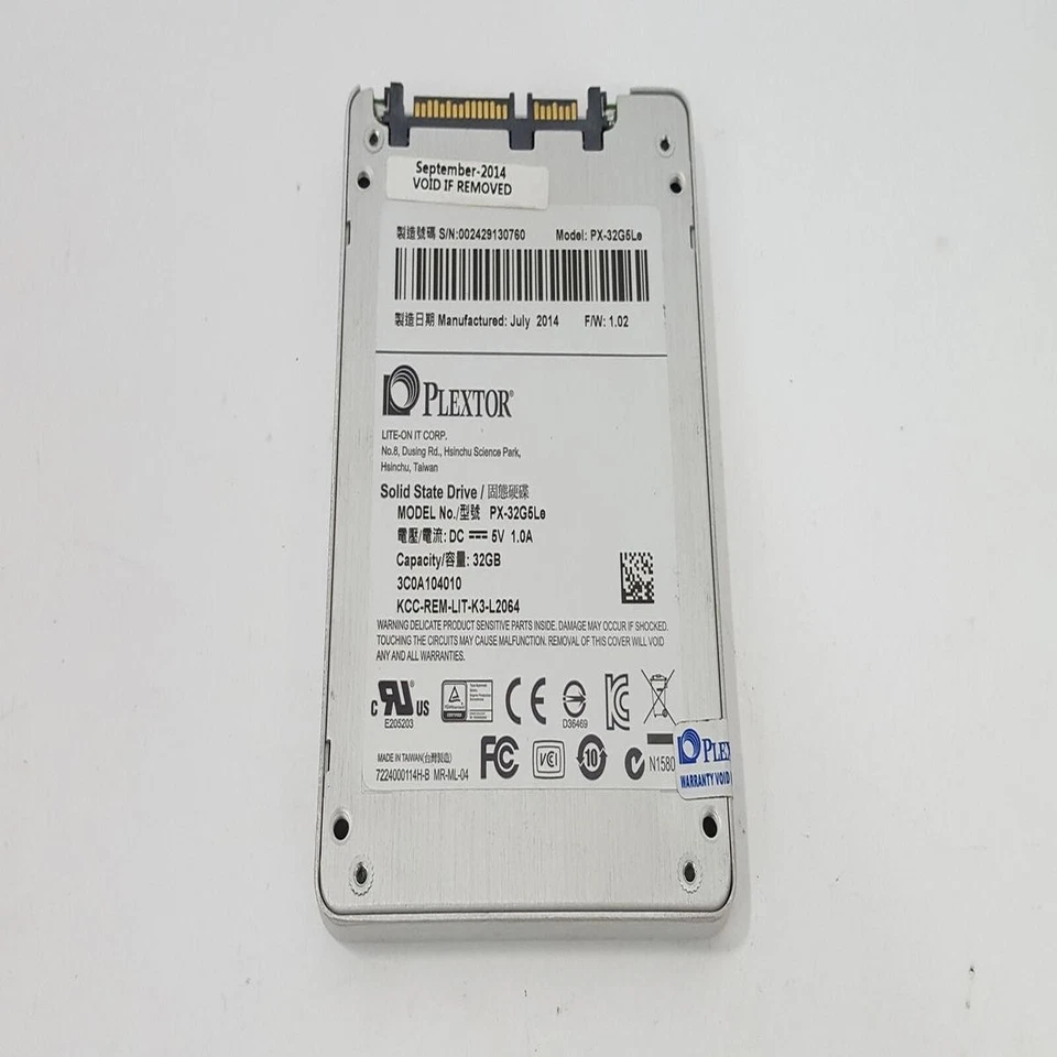 Plextor PX-32G5LE 32GB SSD 2,5" SATA Solid State Laufwerk Dünn Refurbished - Bild 2 von 3