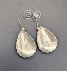 Wheeler Mfg  Co. Sterling Silver & Turquoise Inlay Concho Teardrop Earrings — photo 4