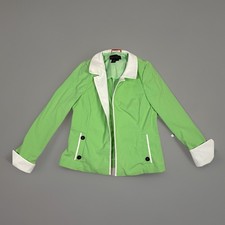 Vtg Nina McLemore Women  s Green Blazer Jacket Size 10 USA Made Padded Shoulders