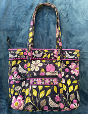 Vera Bradley Floral Bird Quilted Tote Bag Zip...