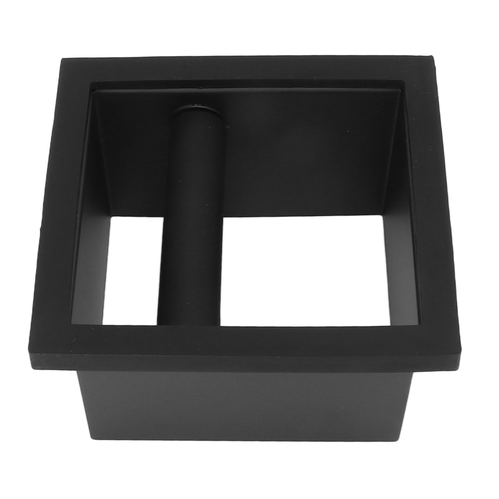 Coffee Ground Knock Box Square Bottomless Black Rubber PTFE Steel Residue Box