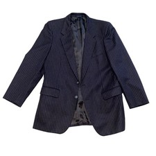 Yves Saint Laurent Brown Wool Pinstripe Single Breasted Blazer Jacket size 42
