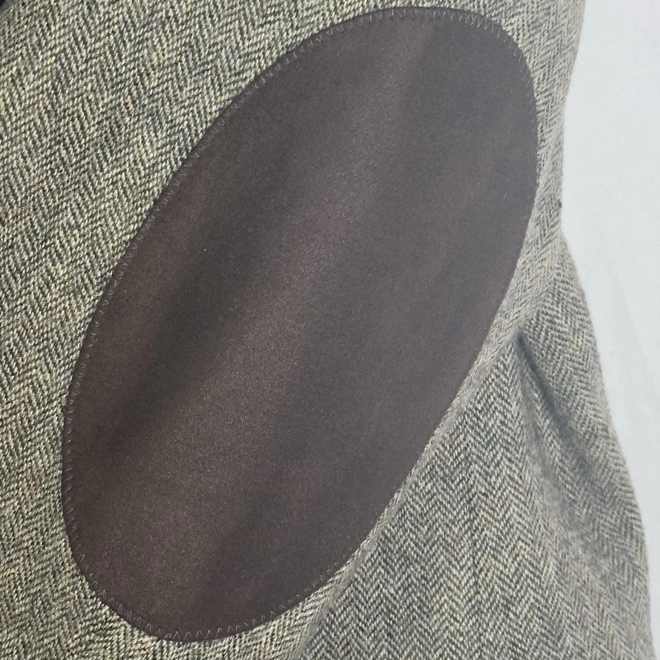 Мужской блейзер Tommy Hilfiger из шерстяной смеси 44R оливково-зеленые нашивки в елочку на локти - Изображение 3 из 4