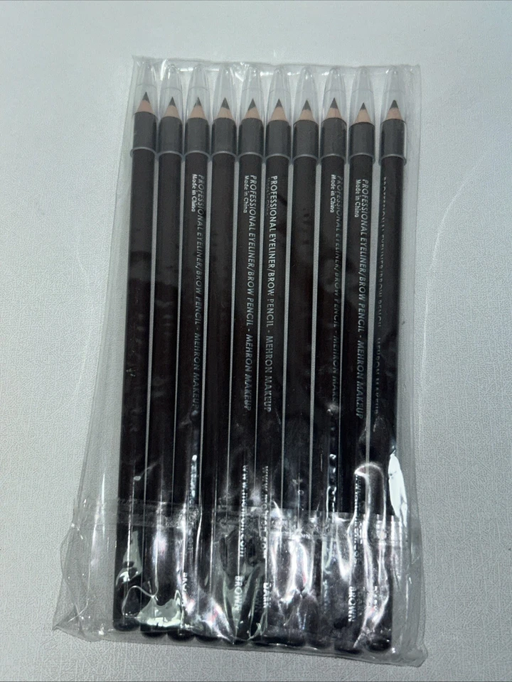 10 nuevos lápices Mehron Professional cejas + delineador de ojos marrón oscuro Foto 3 de 4