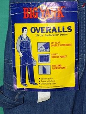 NWT VINTAGE 60s-70s BIG YANK CARPENTER DENIM BIB OVERALLS, 26"W x 33"L, Sz XXS