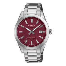 Casio Edifice EFV-160D-4A 40mm Red Dial Stainless Steel Band New Men's Watch