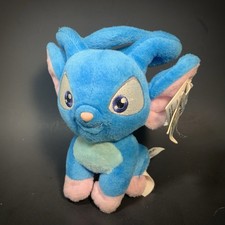 Neopets Acara Plush Stuffed Animal Blue and Pink Sitting 7 Tall 2004