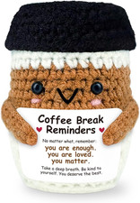 Crochet Coffee Gifts for Coffee Lovers, Positive Animal Espresso Cozy, Handmade