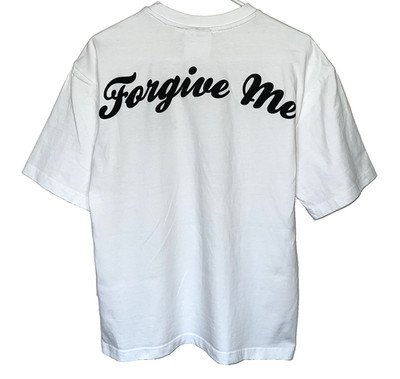 Syna World by Central Cee Men's S Forgive Me T-Shirt White w/ Black Puff Print