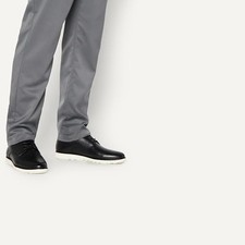 AMAZON ESSENTIALS MEN'S CASUAL DERBY DRESS SHOES WITH PADDED COLLAR, -  BLK GRAY