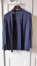 Gap Women's Medium Indigo Blue Open Front Cardigan Textured Cotton Rayon