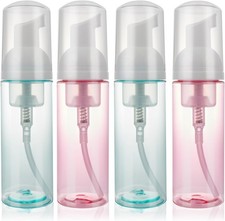 4 Pack Foam Pump Bottle Travel 2 oz/60 ml Small Size Mousse Foam Soap Dispenser