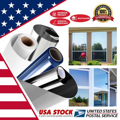 Reflective Window Mirror One Way Film Glass Privacy Solar Tint Self Adhesive DIY