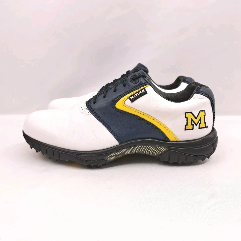 Zapatos de golf FootJoy Contour Series para hombre talla 7,5 M de cuero blanco marrón Foto 2 de 4