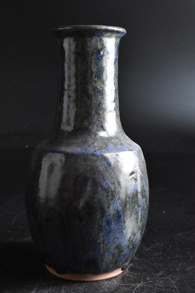 蓝色日本古董花瓶| eBay