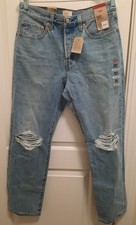 LEVI'S 501 Original Button Fly Jeans, 30x30, Light Blue