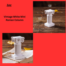 Vintage White Mini Roman Column Greek Column Statue Pedestal, Resin Art Decor