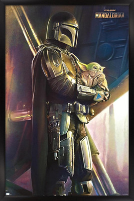 Star Wars: the Mandalorian - Held Wall Poster, 22.375'' X 34'', Black Framed Versi
