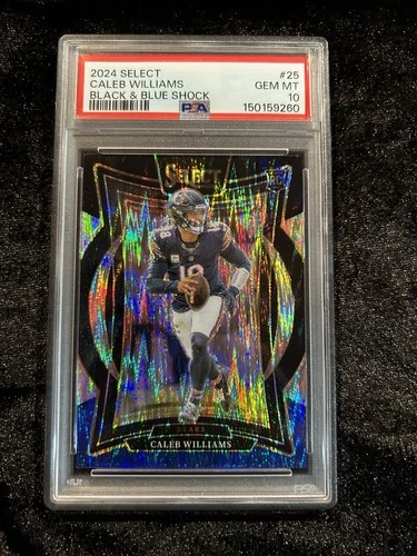 Caleb Williams 2024 Select Rookie #25 Black & Blue Shock PSA 10