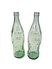 Two vintage 26 oz. Coca-Cola Green Bottles