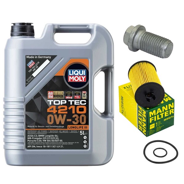 MotoröL Filter Set Liqui Moly 0W-30 5 Liter + Schraube FüR Mercedes A-Klasse-image