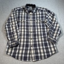 Carhartt Long Sleeve Button Up Mens Large Heavy Flannel Plaid Shirt