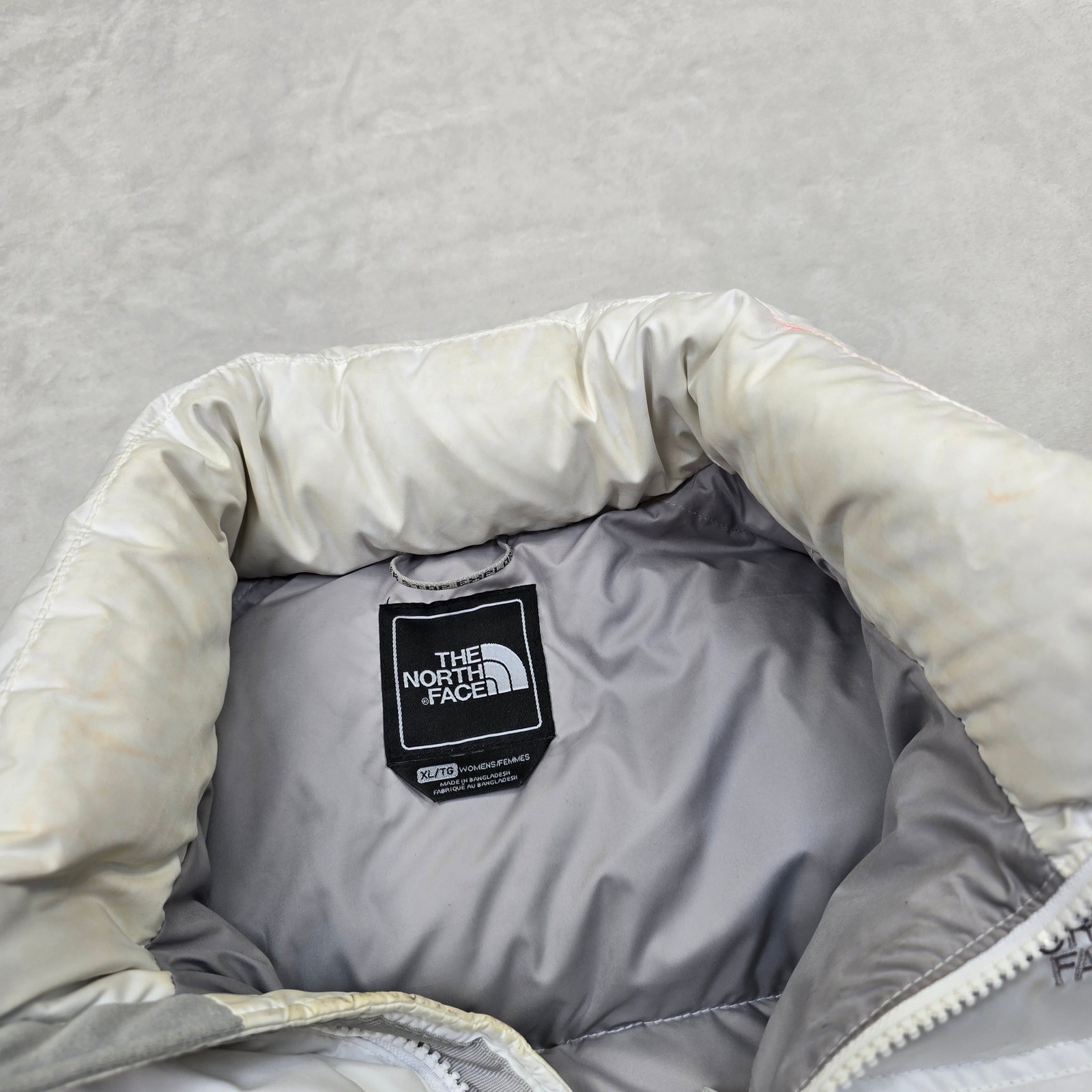 The North Face Goose Down Puffer Vest Womens XL White Nuptse Zip 700 Fill Puffy! thumbnail 6