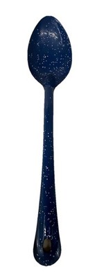 Vintage 12'' Blue White Enamelware Serving Spoon Speckled Graniteware Hanger Hole