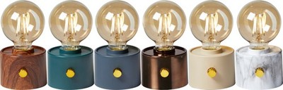 Vintage Akku Glühbirne Edison LED Tischlampe USB-C dimmbar mit Drehschalter