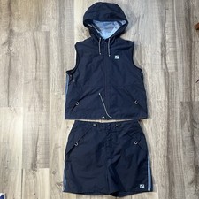 Vintage 90s B.U.M. BUM Equipment Large 2 PC Shorts Set Full Zip Hood