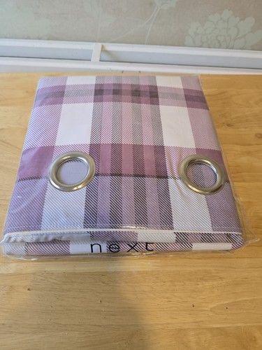 Next country check purple curtains 53" X 54" BRAND NEW but opened - Picture 1 of 12