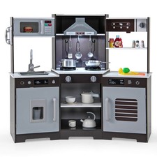 Pretend Play Kitchen for Kids Toddler Aged 3 Wooden Toy Set w/ Range Hood