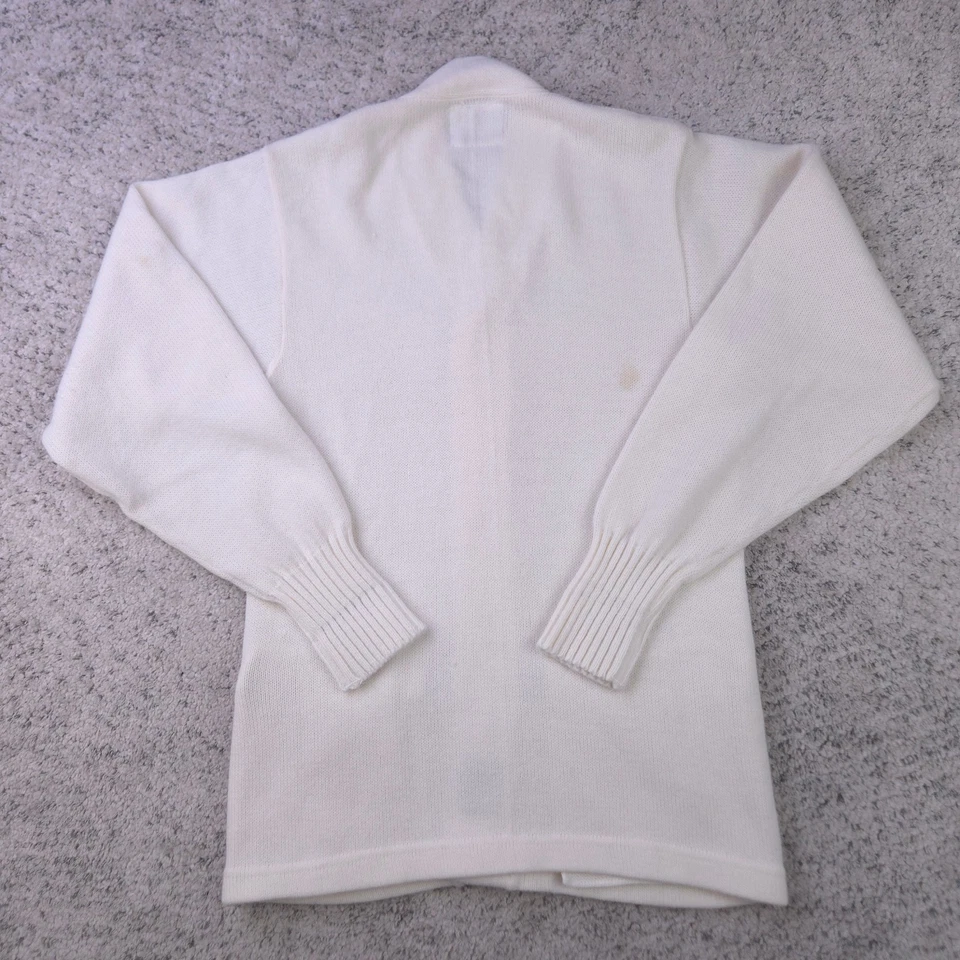 Cárdigan Suéter Tejido Arena De Colección Talla 34 *Manchas Pequeñas* Botón Orlon Años 60 Años 60 Chaqueta Foto 2 de 4