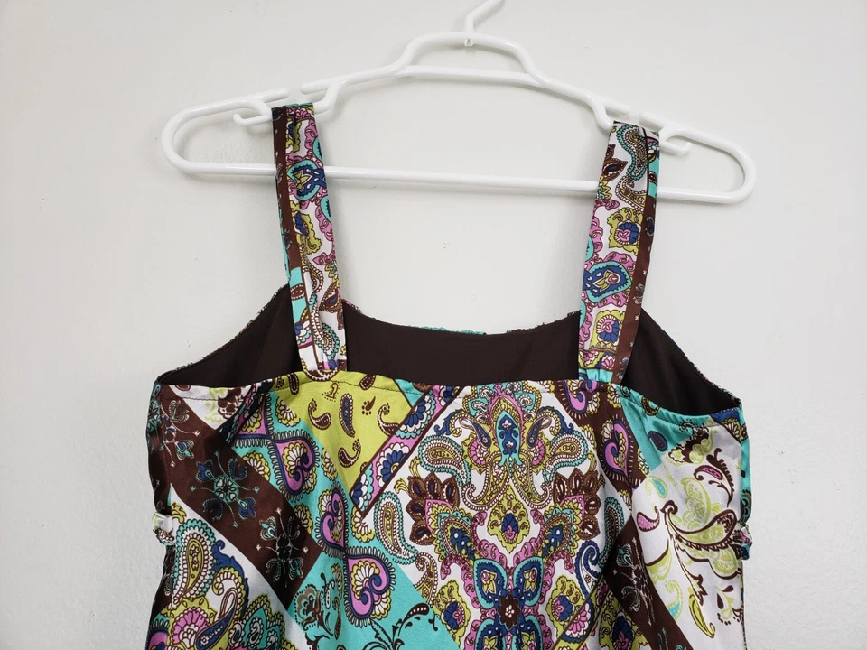 A5) VTG 90s Y2K Satin Babydoll Top Womens size M Paisley Whimsigoth Fairy Grunge - Image 4 of 4