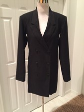 NWT Missguided Longline Double Breasted Blazer - US 2 - Black
