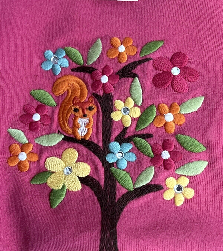 Gymboree Pink Shirt Top Embroidered Tree Squirrel Short Sleeves Girls 4 - Bild 5 von 6