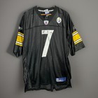 Reebok Ben Roethlisberger #7 Pittsburgh Steelers Black White Jersey XL 7876