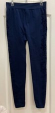 Rue 21 Womens Decorative Leggings Pants Size XL Blue Wide Waistband Warm 118