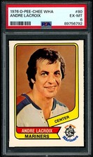 1976-77 OPC O PEE CHEE WHA #80 Andre Lacroix PSA 6 EX-MT San Diego Mariners