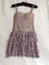 New with Tags Rise -Lilac Lace Tiered Stretch Mini Dress-size 6-8