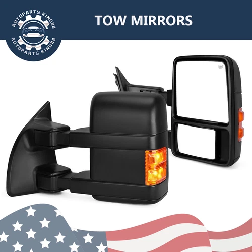 Passenger Side for 2008-2016 Ford F250-F550 Super Duty Power Heated Tow Mirror