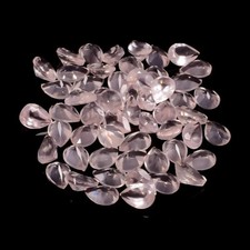 AAA Natural Rose Quartz 6x4mm Pear Shape Faceted Cut Loose Gemstone 10 Pcs Lot