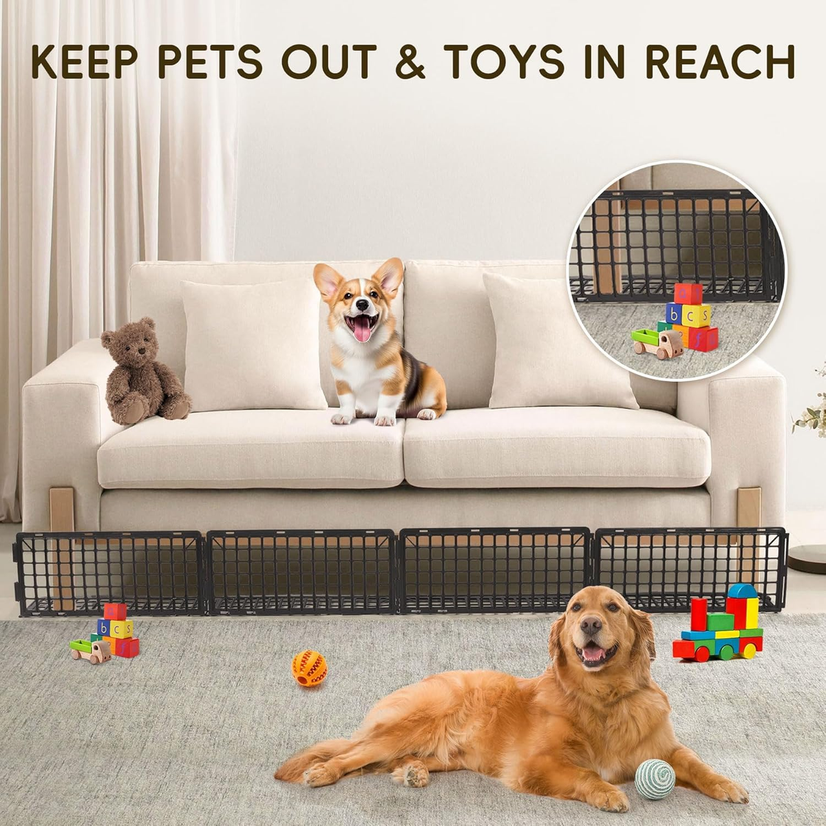 HOT Toy Blocker Keep Dog From Going Under Bed Under Bed