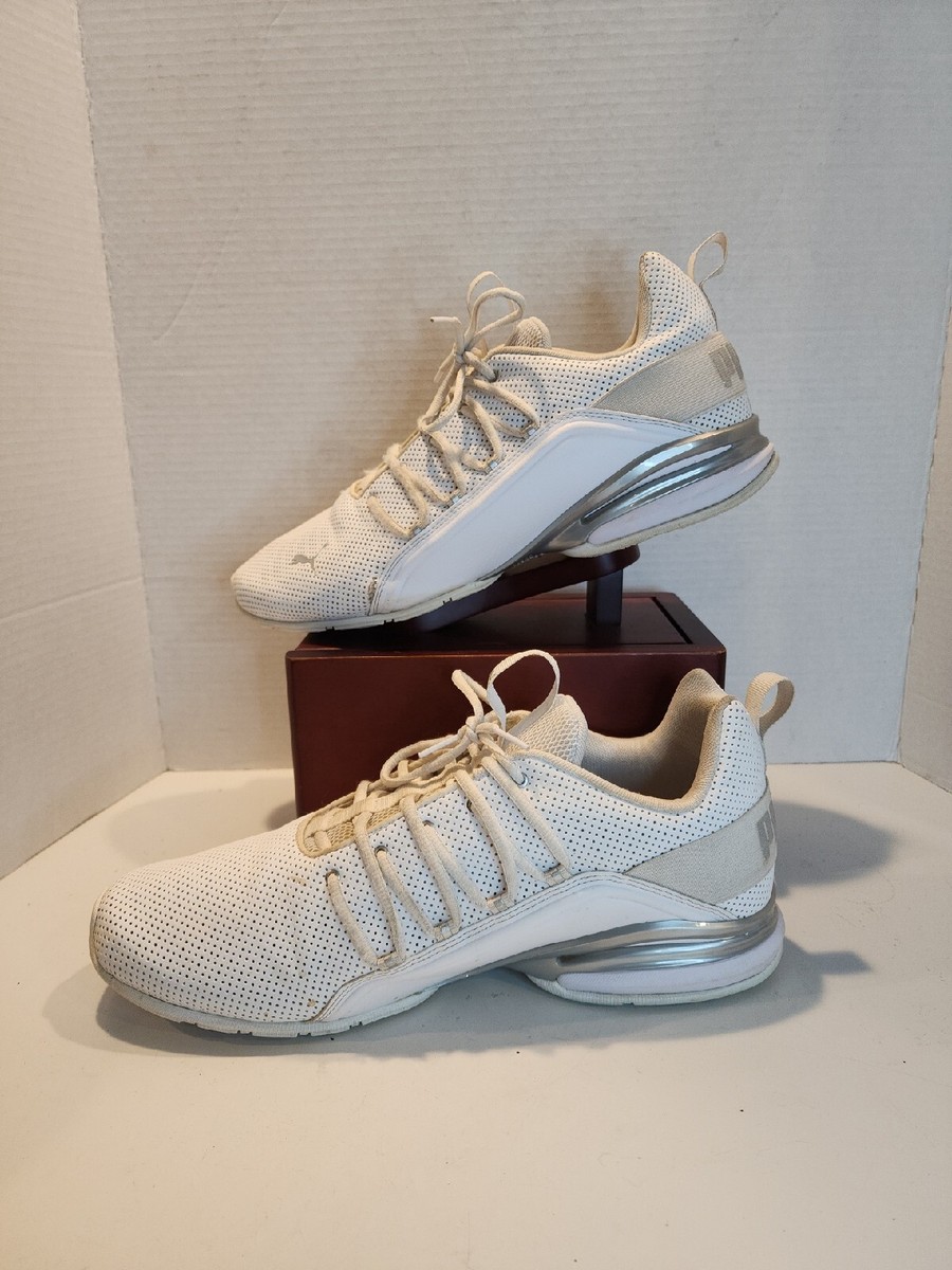 MENS SZ 13 PUMA AXELION ARCHTECH WHITE EVERTRACK LACE UP SHOES