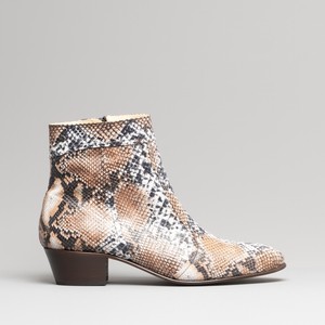 snakeskin boots white