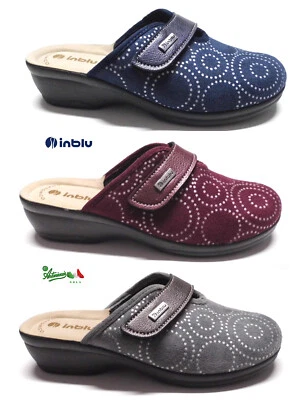 INBLU ciabatte pantofole donna solettaSOFT invernali tessuto strappo LINDA