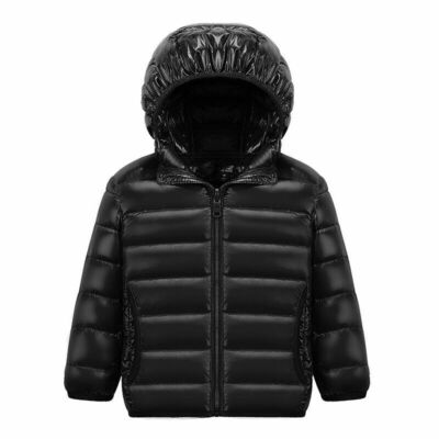 Kids Boy Girl Down Jacket Hooded Quilted Coat Lightweight Warm Winter Padded