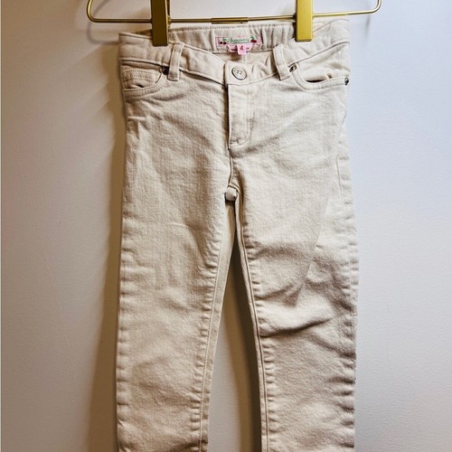 Bonpoint Girls Cream White Denim Pants 4 - Picture 6 of 10