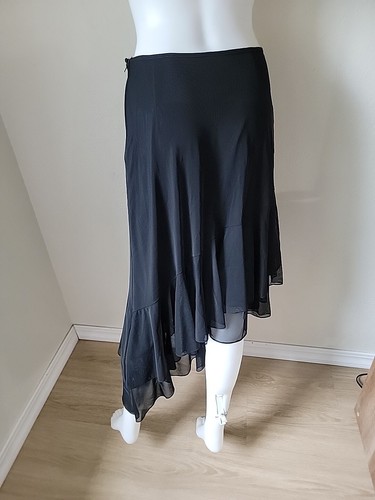 Tadashi Shoji Black Ruffle Asymmetrical Skirt Size Womens XS New $185 - Picture 6 of 12