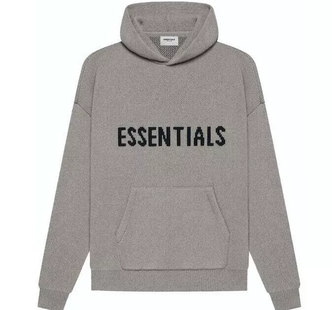 Sudadera con capucha tejida Fear of God Essentials para hombre tallas  selectas SSENSE SS21 gris oscuro nueva con etiquetas